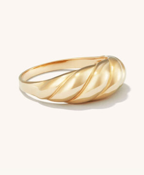 Thin Crescent Dome Ring