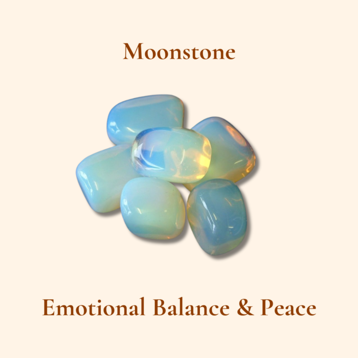 Moonstone white gemstone for spiritual healing and emotional harmony.